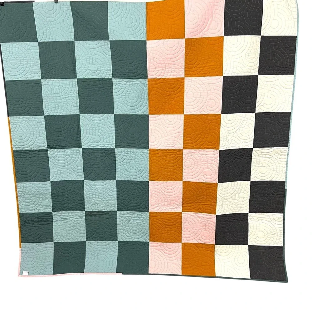 Handmade Patchwork Quilt 66x60 Modern‎ Floral Reversible Throw